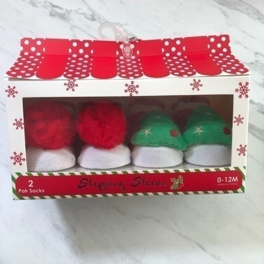 Stepping Stones Christmas Socks 2 Pair Box Set